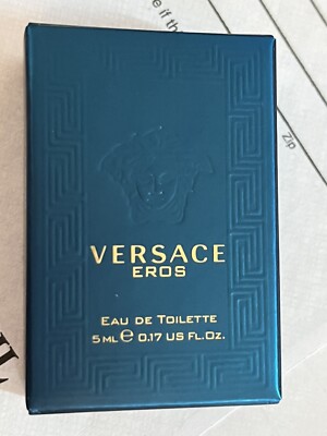 NIB VERSACE EROS EAU DE TOILETTE SPLASH MINI TRAVEL SIZE BOTTLE
