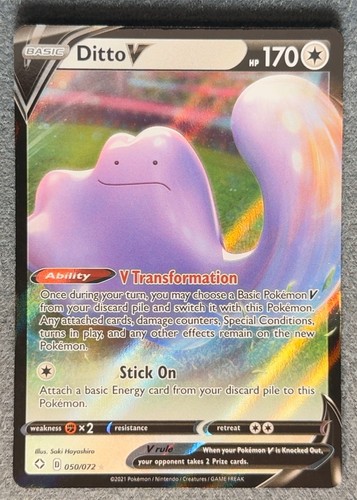 Ditto V 50/072 Shining Fates Holo Rare V NM