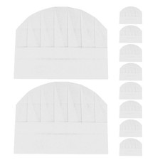 10pcs White Chef Hats: Disposable Paper Cooking Caps - Large Size Breathable