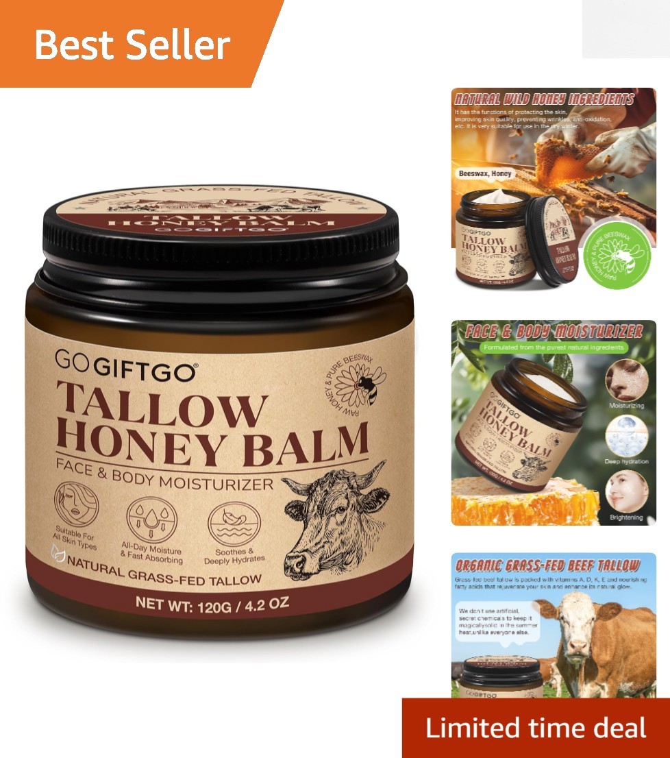 Luxurious Whipped Tallow Honey Cream - Non-Greasy Moisturizer for Face and Body