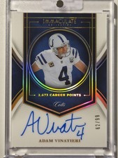 2025 Panini Immaculate Collection Adam Vinatieri Autograph #IR-AVI Colts