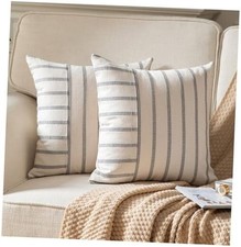 Boho Throw Pillow Covers 18x18 Set of 2 Soft 18" x 18" Pack of 2 Grey