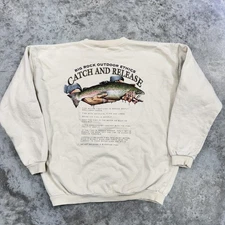 Vintage Big Rock Sweatshirt Mens Large Catch And Release Fishing Crewneck 90s