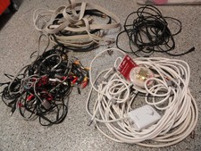 Assorted Mixed Audio, Coax Video, TV, Antenna, RCA Cables and Adapters Bundle