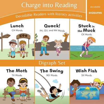 Charge into Reading Decodable Books (Stage 3): 6 Digraph Decodable Readers to He