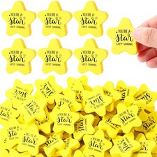 Spakon 50 Sets Inspirational Valentines Star Erasers for Kids 1.57" Large Cut...