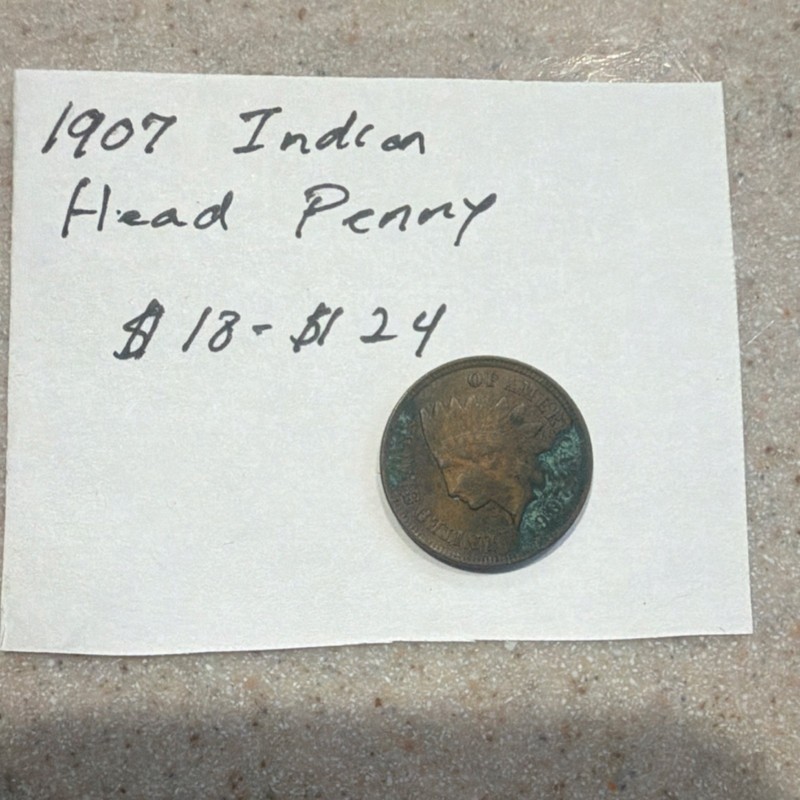 Indian Head Penny 1907 Brown Small Cent Circulated Uncertified US Coin