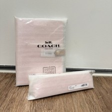 NWT Coach Powder Pink Notebook and Pencil Case Bundle CEA49 CEA52 IMPO