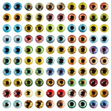 Glass Eyes Cabochons 100 Pcs 8mm Mixed Style Cat Doll Eye Pendant Jewelry Making