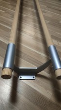DINAMICA BALLET Ballettstange zur Wandmontage Arabesque Doppelt Silberfarbe 2m