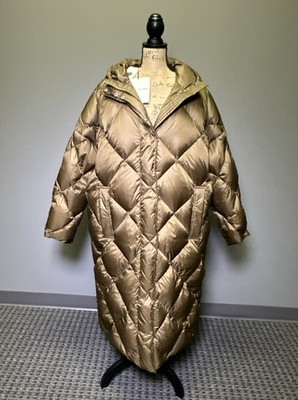 Stand Studio Women s Farrah Down Coat Long Length Hooded Olive 42 NWT L XL XXL