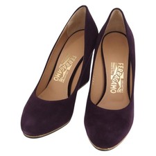 Salvatore Ferragamo Pumps Suede Size 7 Purple Auth am10858V