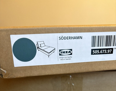 Ikea Soderhamn Cover for Chaise Longue Section Kelinge Grey-Turquoise Corduroy