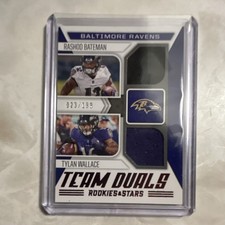 2021 Panini Rookies & Stars Duals Relics Bateman Wallace #TD-BAL /199 Ravens