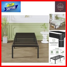 Easy Assemble Single Bed Frame with Rounded Legs - High Stability Design