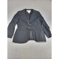 Christian Dior Boutique Paris Black Beaded Bow Blazer Jacket Silk Lined FR 46 US