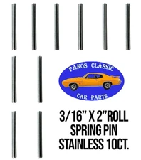 3/16" x 2" Roll Spring Tension Pin Fastener Slotted Stainless Steel 10pcs #878