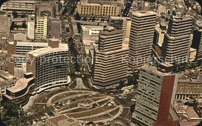 Mexico City Air view of Columbus Circle