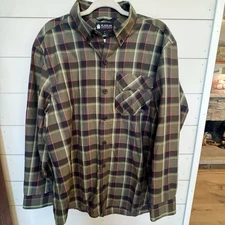 Alaskan Hardgear Duluth Trading Co. Shirt Mens L Midnight Sun Plaid Wool Blend