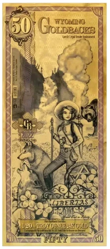 2022 Wyoming 50 Goldback *ALPHA SERIES* (Libertas, Liberty)