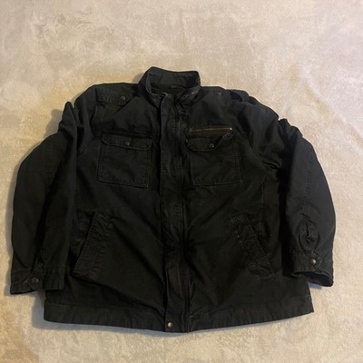 Levi Strauss Co Mens Black Sherpa Lined Utility Jacket Size 2XL Denim Trucker
