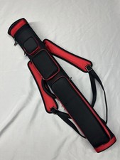 J J Black W/ Red Accents 3 Butt 4 Shaft 3x4 / 2x5 Duranylon Pool Cue Case