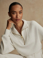 Varley Hawley Half-Zip Sweat - Ivory Marl