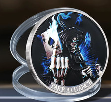 Grim Reaper Poker Coin – Take a Chance & All In Royal Flush Collectible
