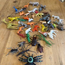 Lot Of Toy Plastic Animals Insects Mix Of Different Shapes Sizes