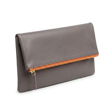 Echtleder Umschlag-Clutch   Grau | 29 × 29 c...