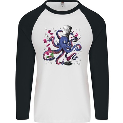 Octo Chef Lustig Octopus Koch Kochen Herren L/S Baseball