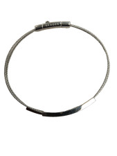 Skagen Bracelet Silver Stainless Steel Cable Wire Bar Bangle with Box