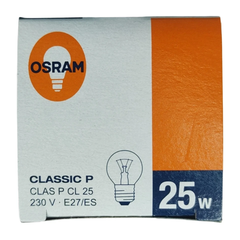 5 x Osram Classic P Tropfen E27 25W klar Glühbirne Lampe dimmbar KEIN LED Globe - Bild 4 von 4