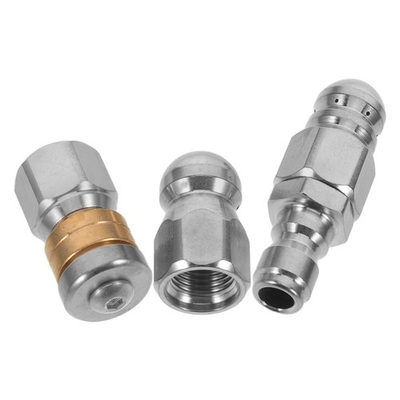 #ad 3pcs Stainless Steel Sewer Nozzle Pressure Washer Hose Attachment $26.99