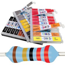 EEEEE 1W 30 Values 300pcs Individual Compartment 1 Ohm-1M Ohm with 1 Metal F...