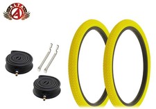Alta Performance BMX BICYCLE Infection FREESTYLE TIRE 20" x 1.75" YELLOW 6PC SET