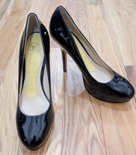 Joan & David Black Patent Leather Platform Stiletto Heals 7M