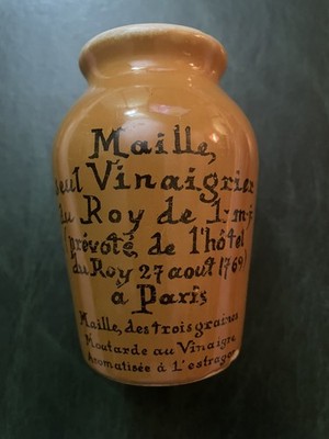 Vintage Maille Brown Mustard Jar