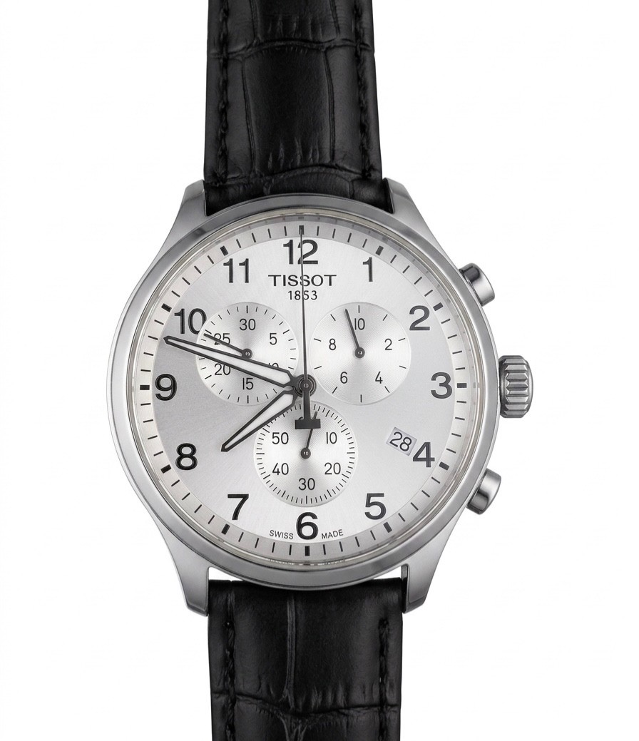 ‏ Tissot Chrono XL Silver Dial Men's Watch T116.617 Leather Swiss Made T116617A