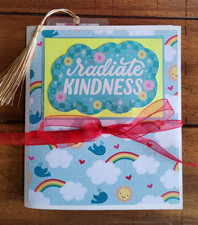 Handmade Scrapbook Junk Journal Folio Album 5.5"x6.25" Radiate Kindness Theme
