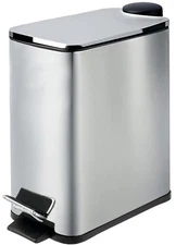 Small Trash Can 6L 1.6 Gallon Stainless Steel Soft Close Step Pedal Bin Chrome
