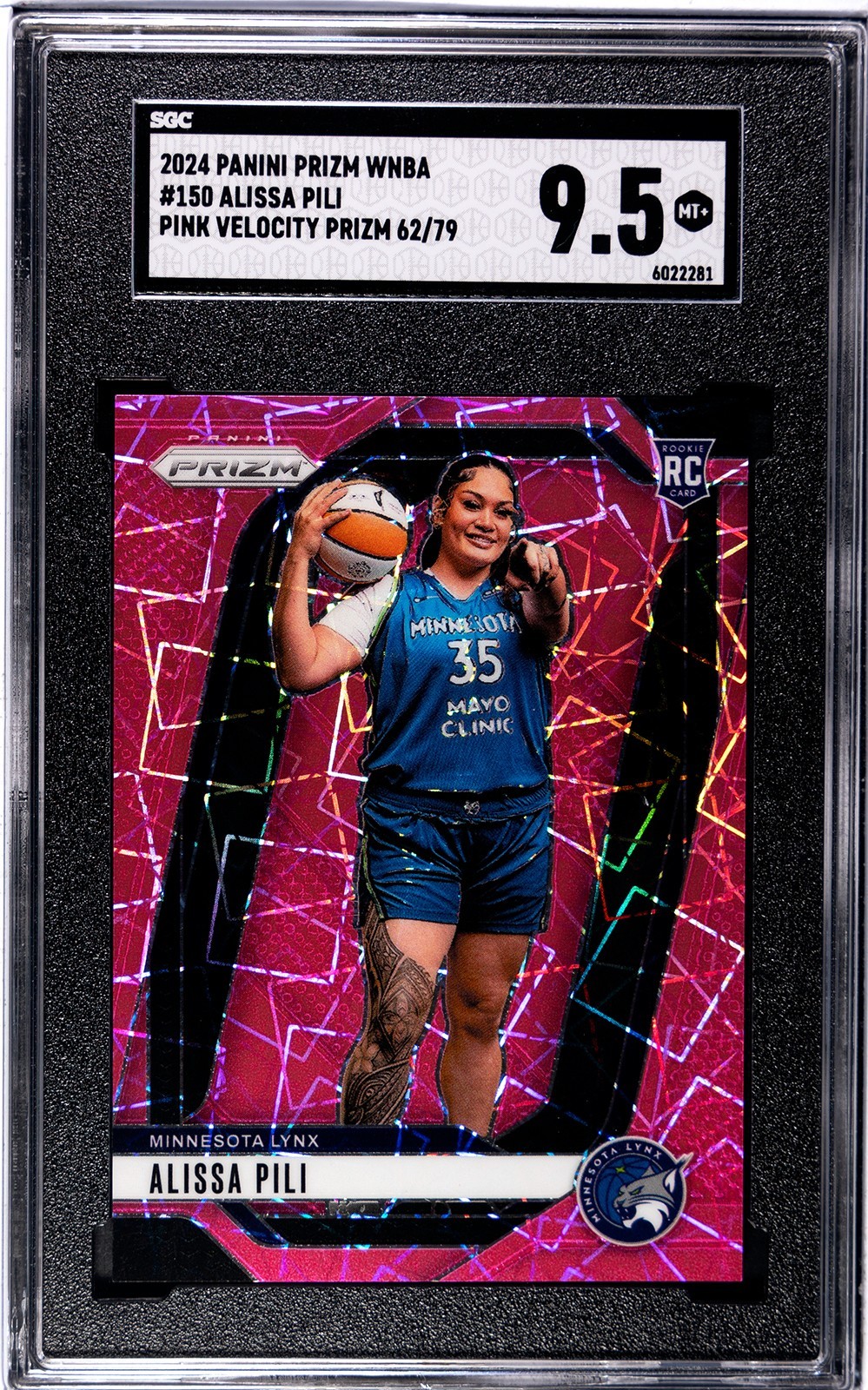 2024 Panini Prizm WNBA - Alissa Pili #150 Pink Velocity Prizm 62/79 (RC)