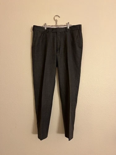 Suitsupply UK 38S Gray Plaid Wool Dress Pants
