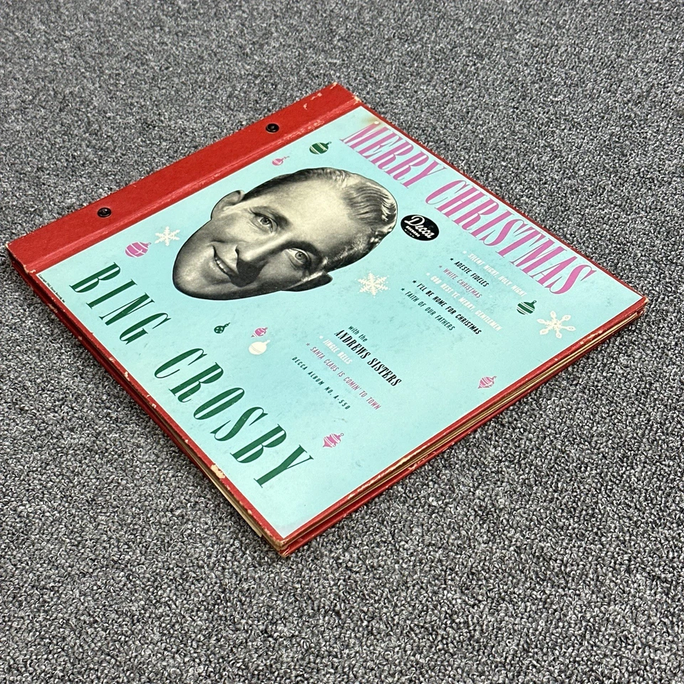 RARE 1945 Bing Crosby Merry Christmas Decca Records 78rpm 4 Records Set A-550 - Image 4 of 4