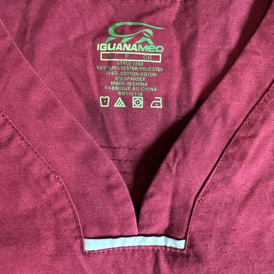 Iguana Med Uniforms Red Sm Women's Scrub Set Enhanced V-Neck Top/Multi Pocket - Image 4 of 4