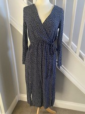Joules Navy Star Wrap Midi Dress UK 8