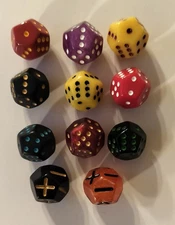 Double Six Dice 12 Sided D6 Mixed 11 Lot Dice Lot Kickstarter Fate Fudge Dice