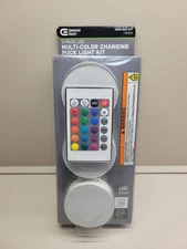 NIOB Commercial Electric Multi-Color Changing Puck Light Kit & Remote 3 Lights