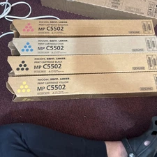 LOT Of 4 OEM RICOH MPC5502 TONER Magenta, Cyan, Black, Yellow