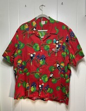 Corona Extra Red Tropical AOP Hawaiian Shirt Men’s XXL USA Made VTG Birds Floral